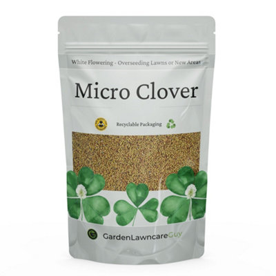 Micro Clover Seed for Lawn UK - 100% Small Leaf White Clover - Over Seeding or New Areas - 1kg Pack Covers 100-200m²
