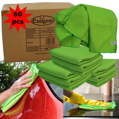 Microfiber Cloth Car Kitchen Bathroom Cleaning Drying Polishing 60pcs