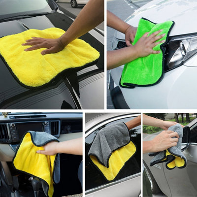 Microfibre Car Cleaning Towel Cloths Lint Free Dual Layer Thick Polishing Drying
