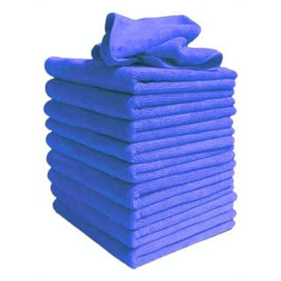 Microfibre Cleaning Cloths, Pack of 10, Large, Dark Blue Super soft 40 x 40 cm