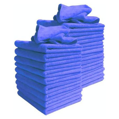 Microfibre Cleaning Cloths, Pack of 20, Large, Dark Blue Super soft 40 x 40 cm