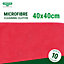 Microfibre Cloth 10 Pack Red - 40x40cm - Lint-Free Cleaning Cloths - Kitchen, Bathroom, Car & Window Cleaning by UNGER
