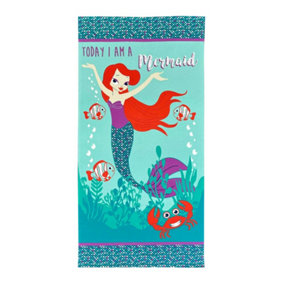 Microfibre Kids Printed Beach Towel 70 x140cm Mermaid