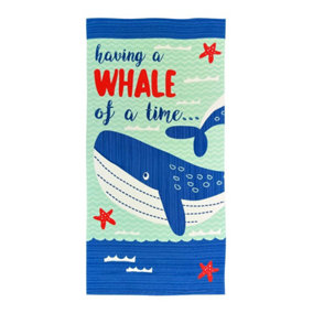 Microfibre Kids Printed Beach Towel 70 x140cm Whale