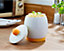 Microwave Egg Cooker - Dishwasher Safe Ceramic Cooking Pot with Non-Stick Coating for Scrambled or Poached Eggs - H14 x Dia.10cm