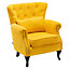 Mid Century Modern Accent Chair Comfy Tufted Single Sofa Chair Wingback Armchair with Pillow for Club Living Room Bedroom