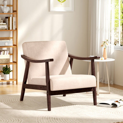Mid Century Modern Armchair Accent Chair with Solid Wood Frame Lounge Chairs for Living Room