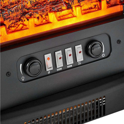 Mid Size Electric Stove Heater 1800W Double Door - Black - 6