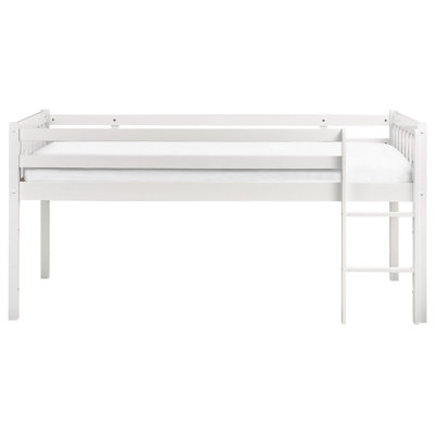 Mid Sleeper Bed Wood PEIPIN 90 x 200 cm (EU Single) White
