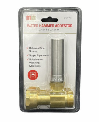 Midbrass Water Hammer Arrestor for UK Washing Machines 3/4'' Male - Female Arrester - Stops Noisy Banging Pipes Pipe Damage