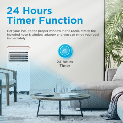 Midea 2.6kW 9000 BTU Portable Air Conditioning Unit White - MPPHA-09CRN7-MID-WH - 4