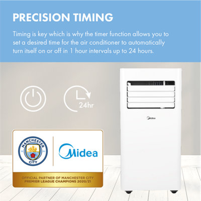 Midea 9000 BTU Portable Air Conditioning Unit 24 Hour Timer Energy ...