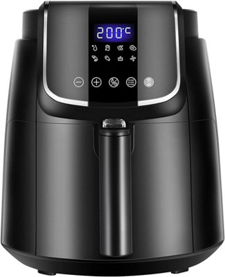 Midea Black 4L Knob Air Fryer with Digital Display