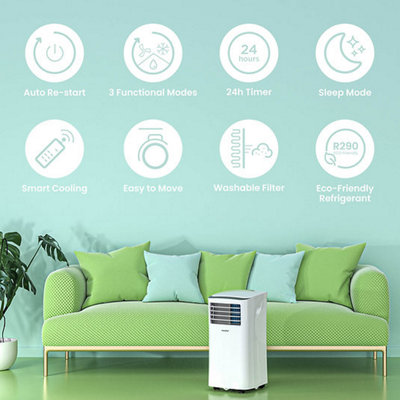 Midea Comfee 7000 BTU 3-in-1 Portable Air Conditioner with Cooling ...