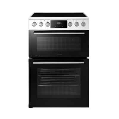 Midea MFO24EME4R118-WH - White 60cm Double Oven Freestanding Cooker ...