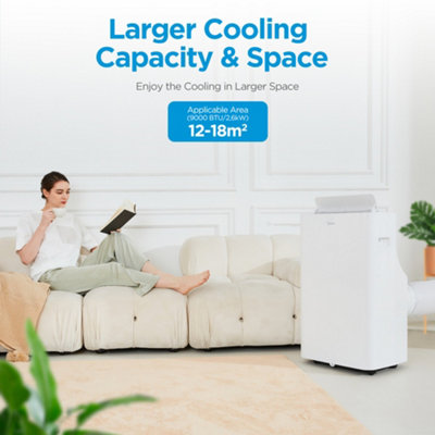 Midea Smart Portable Air Conditioner 9000 BTU - WiFi, Smart Home & App, 24H Timer, Window Kit Included, Ultra Quiet