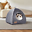 Midium Triangular Pet Bed Cat Igloo Kitten Cave Dog Cat House with Soft Plush