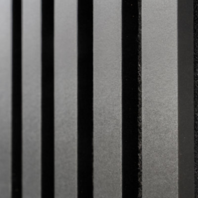 Midnight Black Acoustic Decorative Slat MDF Wall Panel 2400mm L x 600mm W