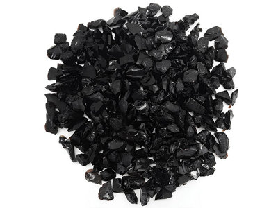 Midnight Black Tumbled Glass Chippings 10-20mm - 40 Poly Bags (1000kg)