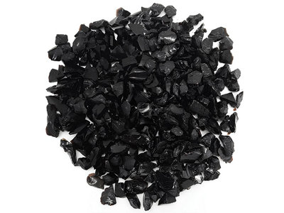 Midnight Black Tumbled Glass Chippings 10-20mm - 5 Large 5kg Bags (25kg)