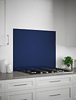 Midnight Blue Glass Kitchen Self Adhesive Splashback 900mm x 750mm