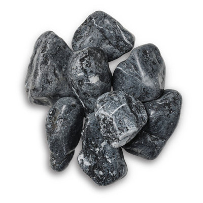 Midnight Bulk Bag 850 kg - 60-100 mm Black Round & Oval Premium Cobbles - L100 x W100 x H80 cm