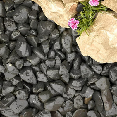 Midnight Granite Cobbles 60-120mm - 10 Net Bags (200kg)