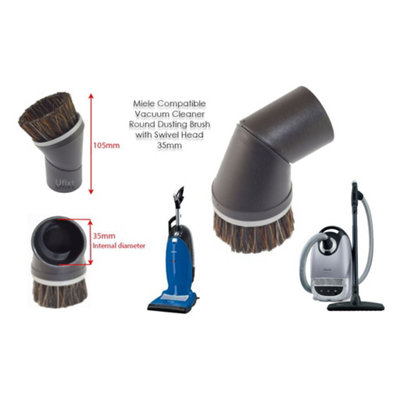 Miele Compatible Vacuum Cleaner Round Dusting Brush with Swivel Head 35mm by Ufixt
