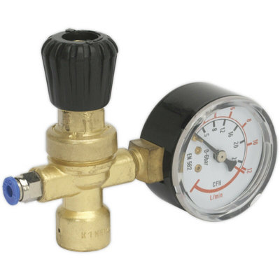 MIG Gas Regulator for Disposable Cylinders 4bar Max. Pressure Pressure Gauge DIY at B&Q