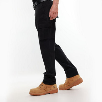 MIG Mens Khaki Stretch Cargo Chino Trousers (W38, L31)