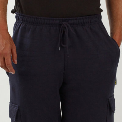 MIG Mens Navy Cargo Jogging Bottom Work Shorts (M)