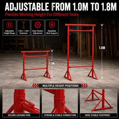 Mighty Builders Trestle - Band Stands 690Kg SWL/(Size 3(1.04m-1.77m))