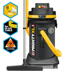 MIGHTY HSV - 37L M-Class 110v Industrial Dust Extraction Wet & Dry Vacuum Cleaner  - Health & Safety Version