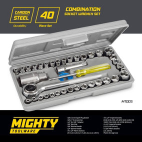 Mighty Tools 40pc Professional Socket Driver Set 1/4" & 3/8"