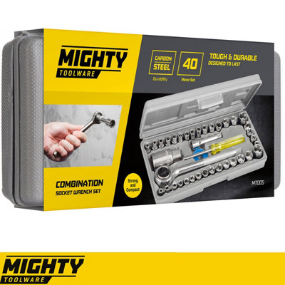 Mighty Tools 40pc Professional Socket Driver Set 1/4" & 3/8"