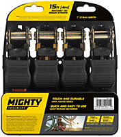 Mighty Toolware 4pc Ratchet Tie Down Cargo Straps