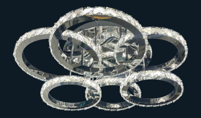 MiHOMEUK 6 Ring Acrylic Crystal LED Ceiling Light