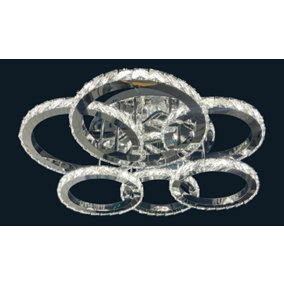 MiHOMEUK 6 Ring Acrylic Crystal LED Ceiling Light
