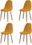 MiHOMEUK Carla Set of 4 Gold Plush Velvet Dining Chairs with Steel Legs