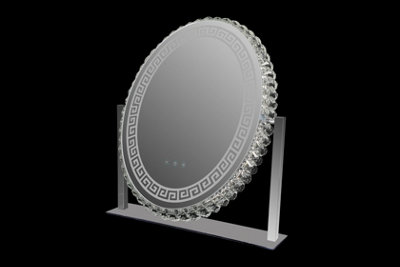 MiHOMEUK Greek Vector LED Vanity Table Mirror with Chrome Base
