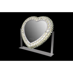 MiHOMEUK Heart Daisy LED Vanity Table Mirror with Chrome Base