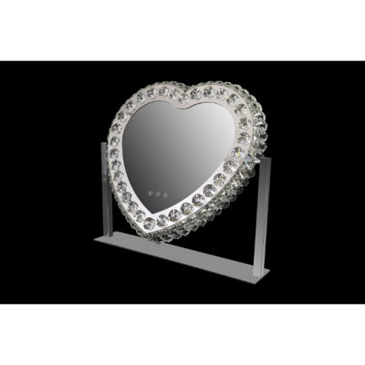MiHOMEUK Heart Daisy LED Vanity Table Mirror with Chrome Base
