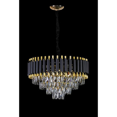 MiHOMEUK Kirie Gold/Black Tear Crystal LED Chandelier with Adjustable Height