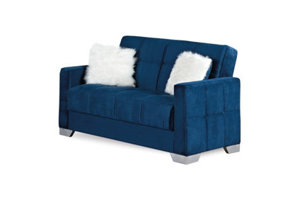 MiHOMEUK Montreal Royal Blue Velvet 2 Seater Sofa Bed