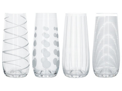 Mikasa Cheers Pack Of 4 Stemless Flute Glasses