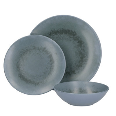 Mikasa Reactive Blue 12 Piece Stoneware Dinnerware Set DIY at B&Q