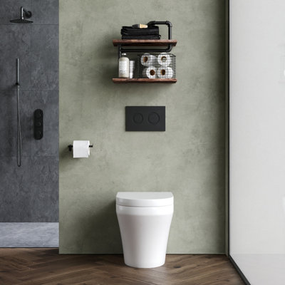 Mila Round Wall Hung Ceramic Toilet Pan & Soft Close & Seat, 400mm - Balterley