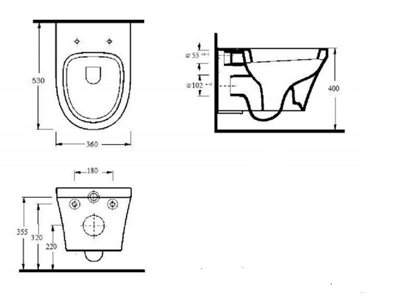 Mila Round Wall Hung Ceramic Toilet Pan & Soft Close & Seat, 400mm - Balterley