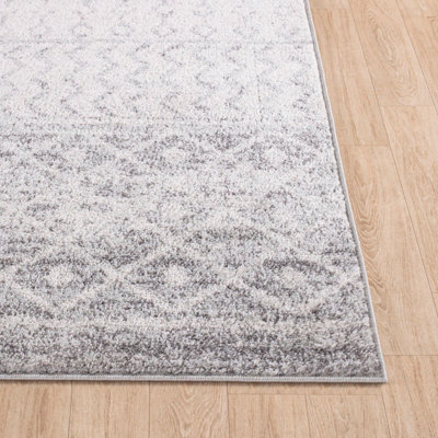 MILA Scandi Geometric Light Grey/White Area Rug 120 x 170 cm
