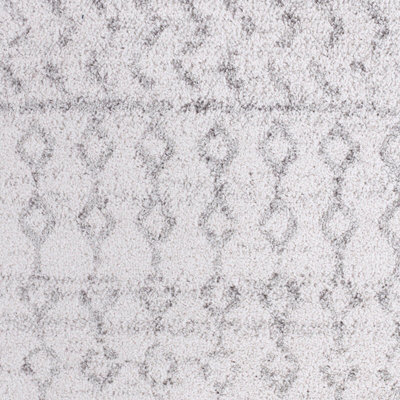 MILA Scandi Geometric Light Grey/White Area Rug 120 x 170 cm